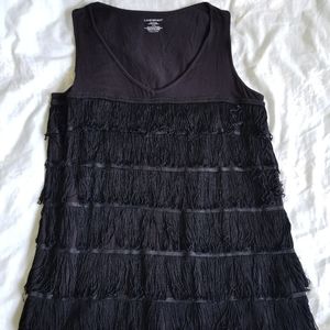 Lane Bryant Black Tassel Party Top